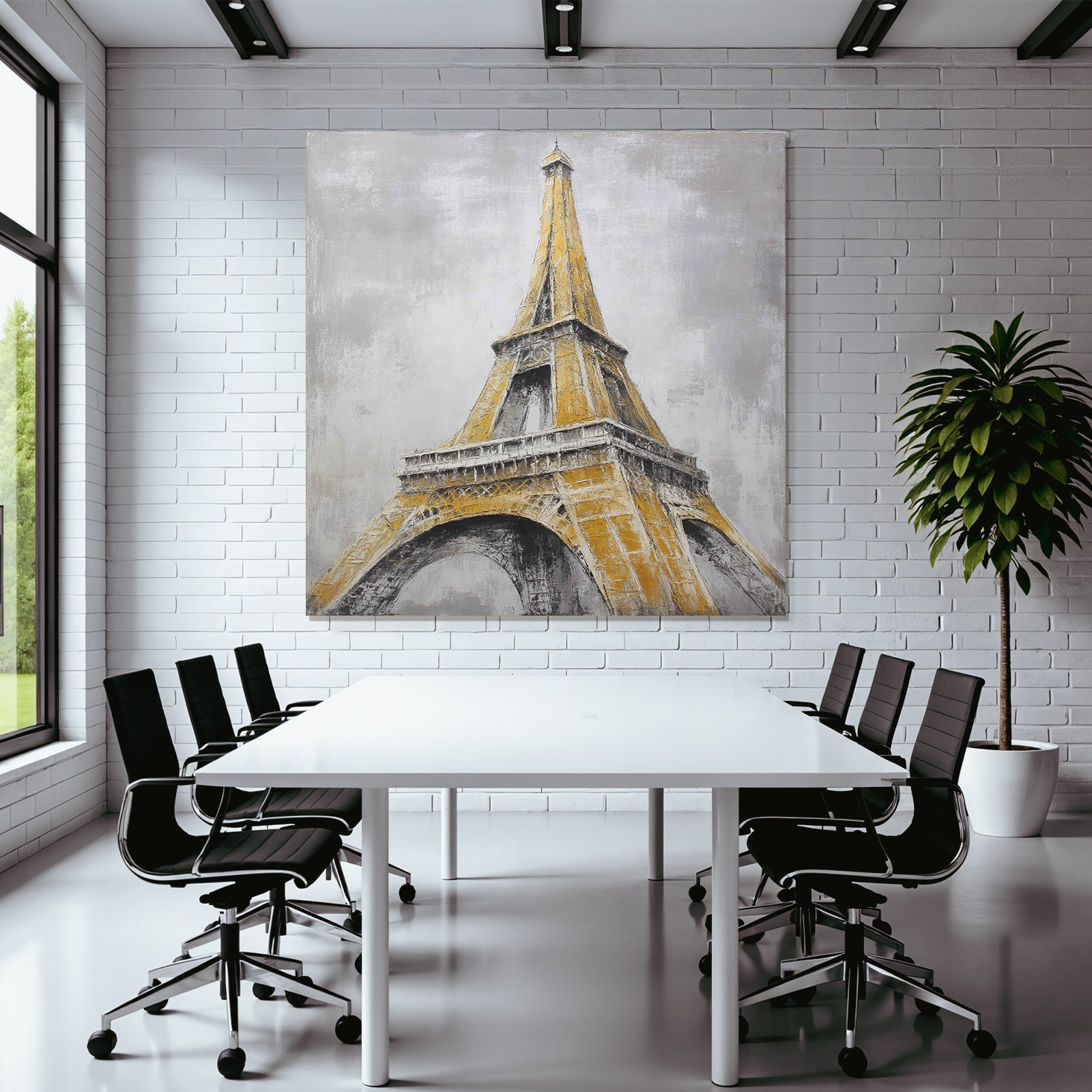 Eiffel Turm Kuenstlerische Darstellung Architektonische Merkmale Buntes Farbschema