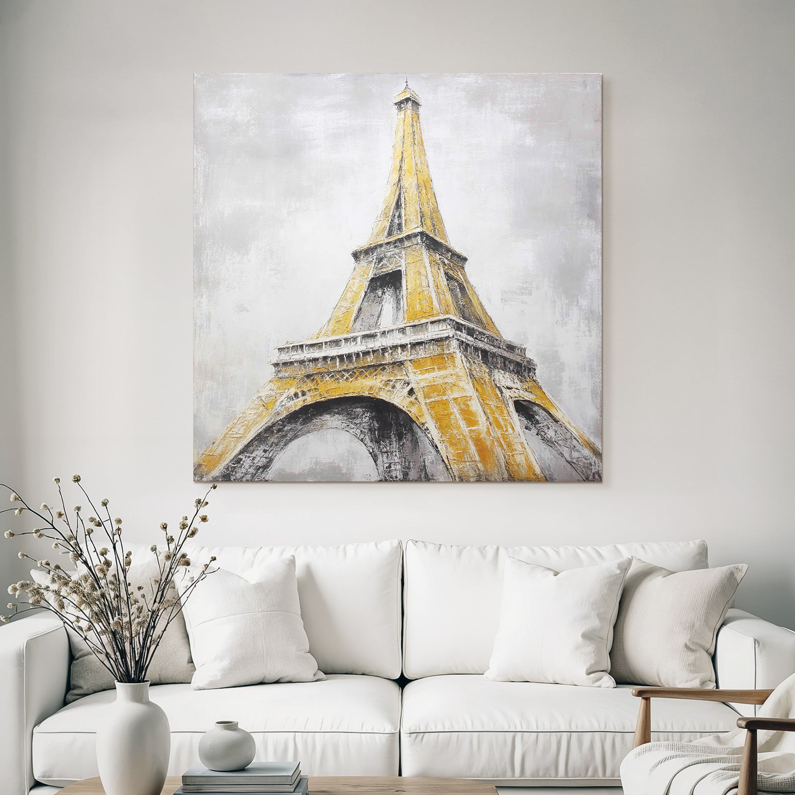 Eiffel Turm Kuenstlerische Darstellung Architektonische Merkmale Buntes Farbschema