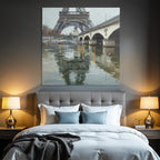Eiffelturm Aus Sicht Von Bruecke Und Wasserweg Impressionistisches Bild