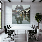 Eiffelturm Aus Sicht Von Bruecke Und Wasserweg Impressionistisches Bild
