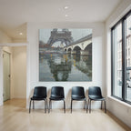 Eiffelturm Aus Sicht Von Bruecke Und Wasserweg Impressionistisches Bild