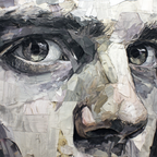 Fragmentierte Portraet Auge Nase Kunstwerk | Fine Art und Malerei | Kunstgattungen