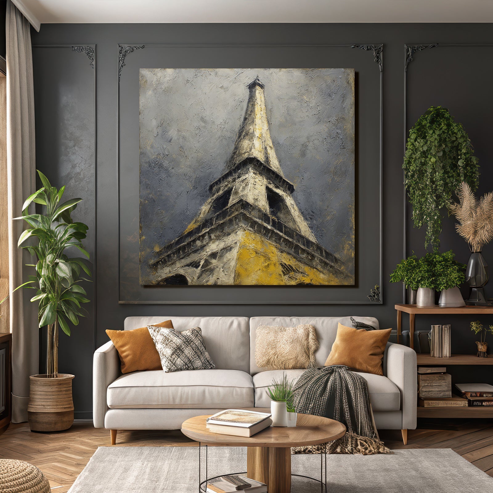 Hoch Structure Mit Grauem Himmel Kunstvolle Darstellung