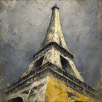 Hoch Structure Mit Grauem Himmel Kunstvolle Darstellung | Fine Art und Malerei | Kunstgattungen