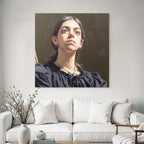 Junge Frau Portrait Starke Brush Strokes Realismus