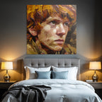 Junge Person Mit Expressiven Merkmale Impasto Malerei