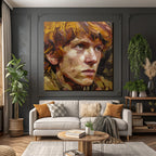 Junge Person Mit Expressiven Merkmale Impasto Malerei