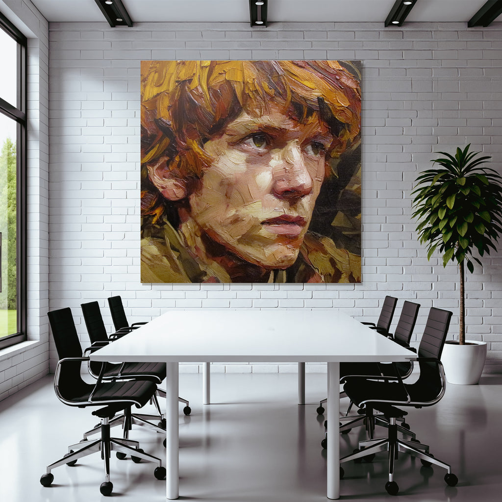 Junge Person Mit Expressiven Merkmale Impasto Malerei