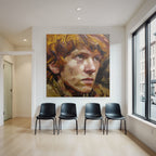 Junge Person Mit Expressiven Merkmale Impasto Malerei