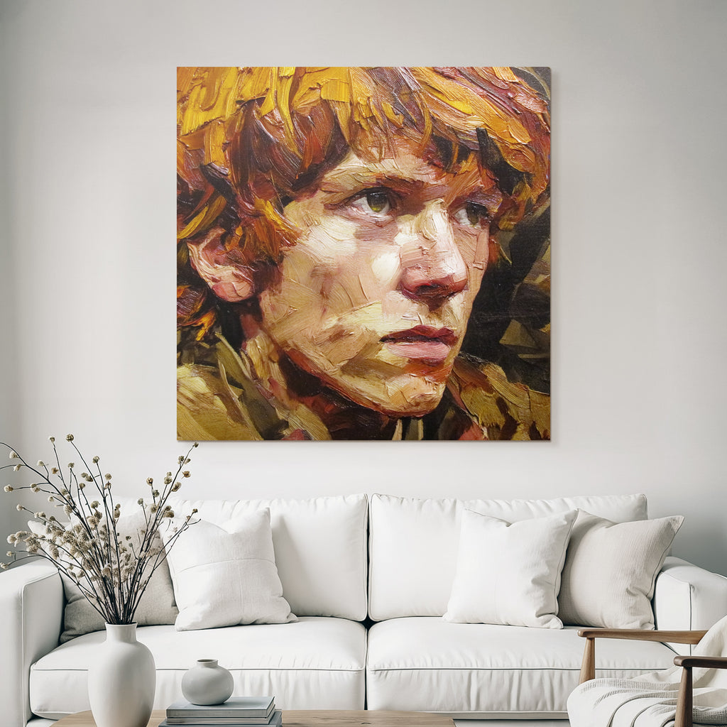 Junge Person Mit Expressiven Merkmale Impasto Malerei