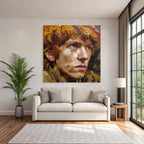 Junge Person Mit Expressiven Merkmale Impasto Malerei