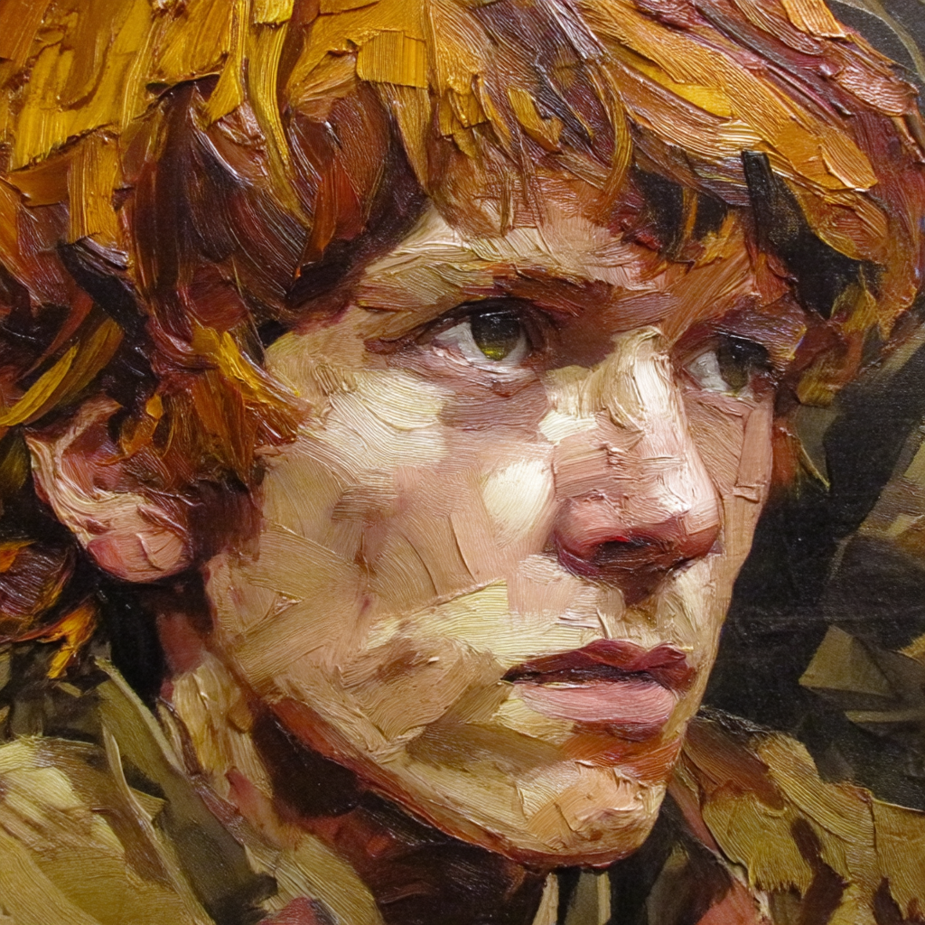 Junge Person Mit Expressiven Merkmale Impasto Malerei | Fine Art und Malerei | Kunstgattungen