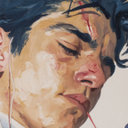 Junges Person Portrait Introspektion Emotion Bemalt Ausdrucksvoll | Fine Art und Malerei | Kunstgattungen