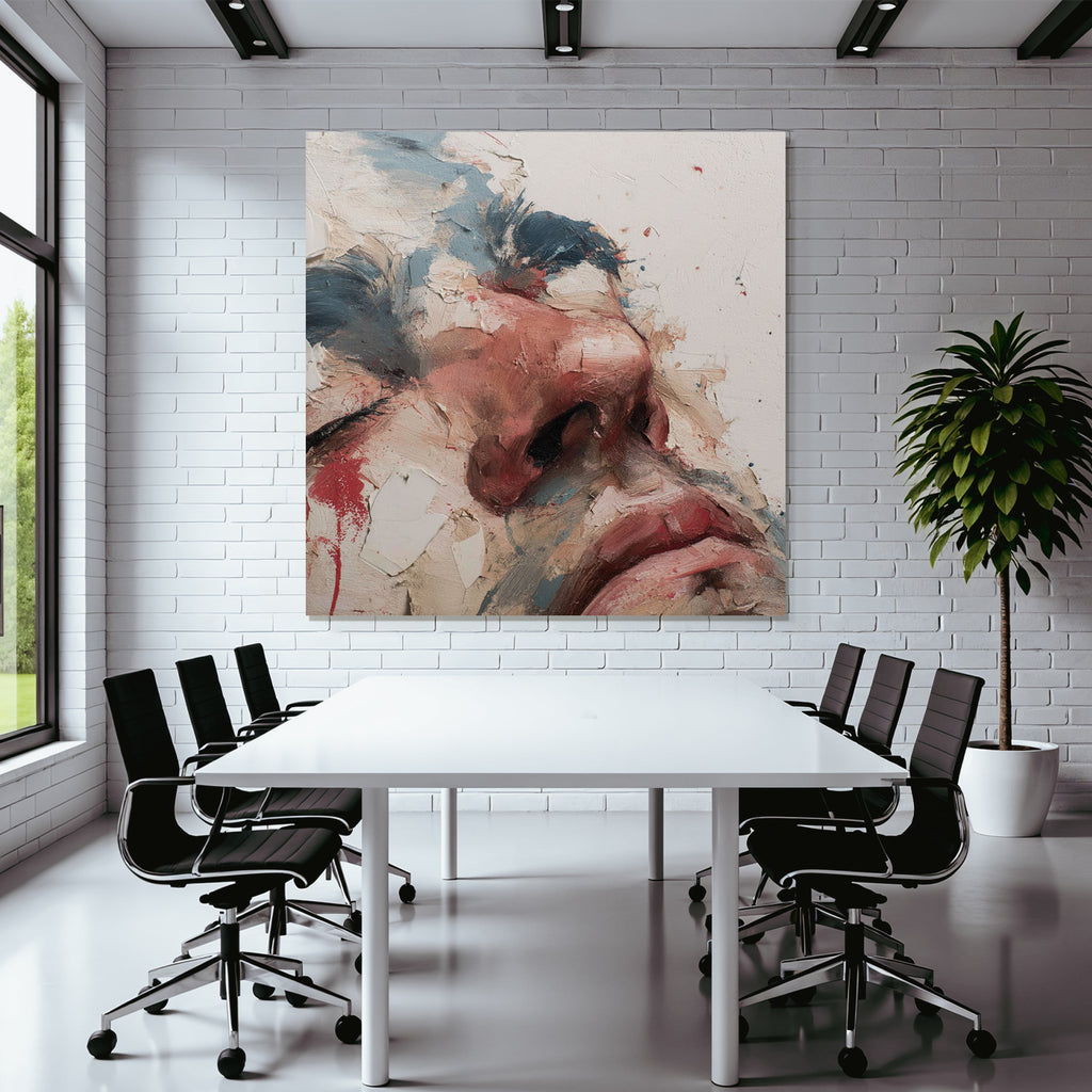 Kuenstlerisches Portraet Clos Eup Menschliches Engesicht Nase Und Lippen