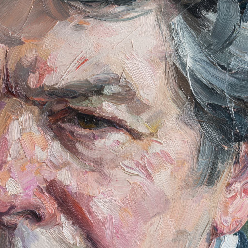 Nahaufnahme Von Einem Ausdrucksstarken Gesicht Mit Fokus Auf Das Auge | Fine Art und Malerei | Kunstgattungen