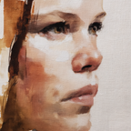 Naheaufnahme Portrait Menschliches Gesicht Mit Weichen Buerstenstrichen | Fine Art und Malerei | Kunstgattungen