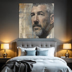 Portrait Eines Mannes Mit Nachdenklichem Ausdruck Und Bart