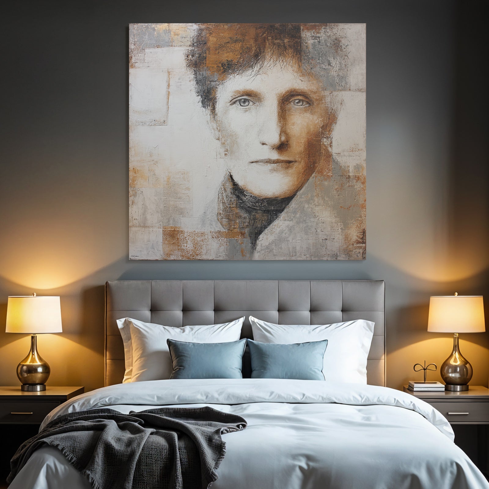 Portrait Mit Texturierte Stil Und Farb Mischung