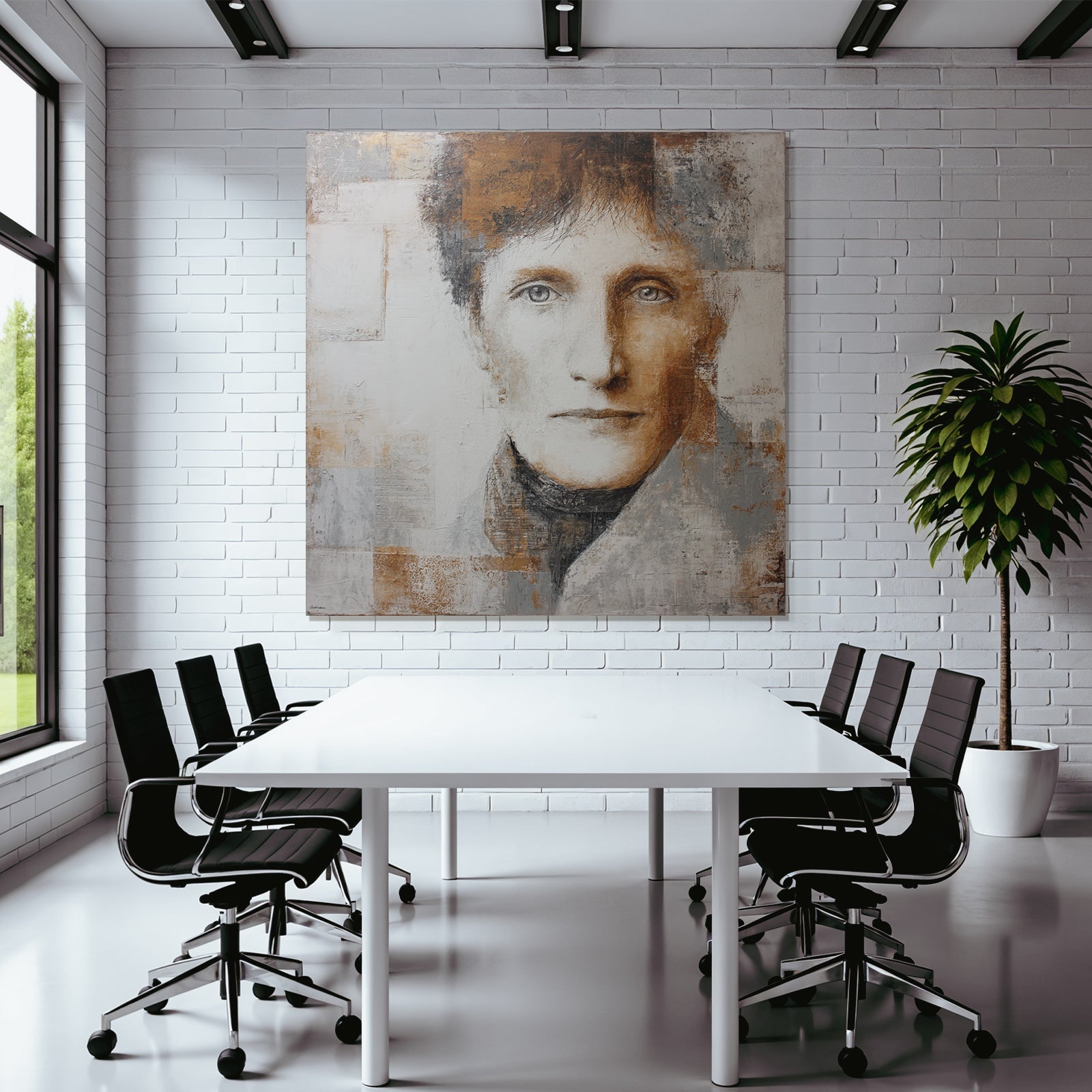 Portrait Mit Texturierte Stil Und Farb Mischung