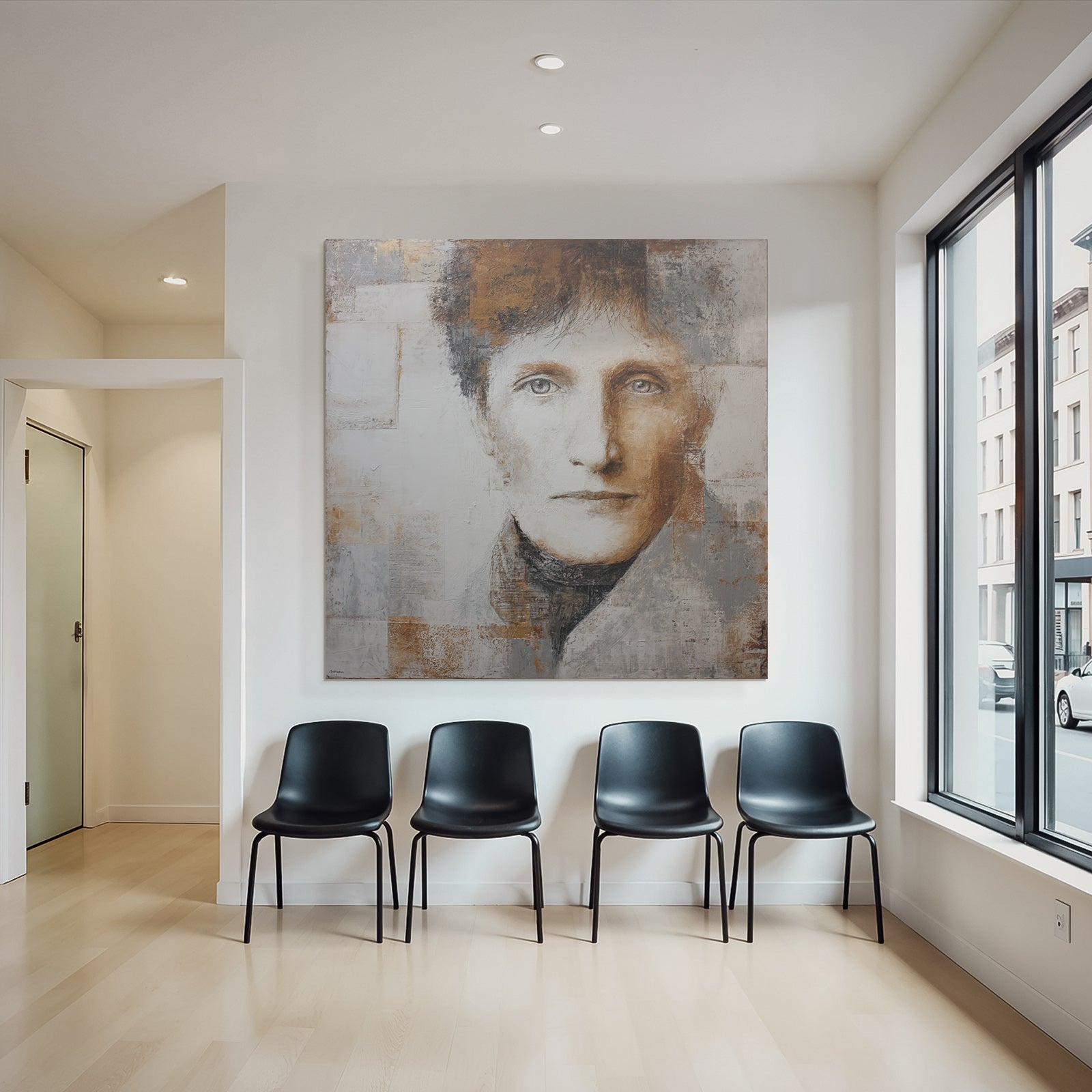 Portrait Mit Texturierte Stil Und Farb Mischung