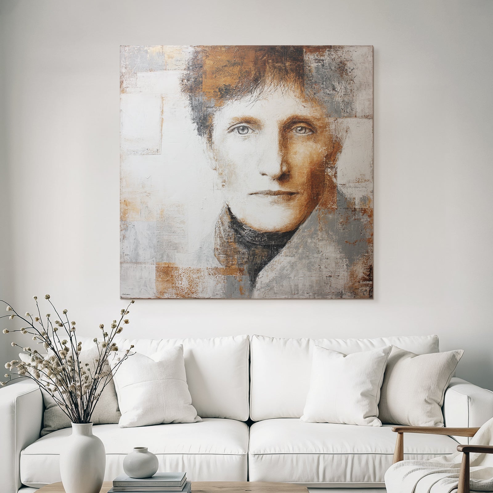 Portrait Mit Texturierte Stil Und Farb Mischung