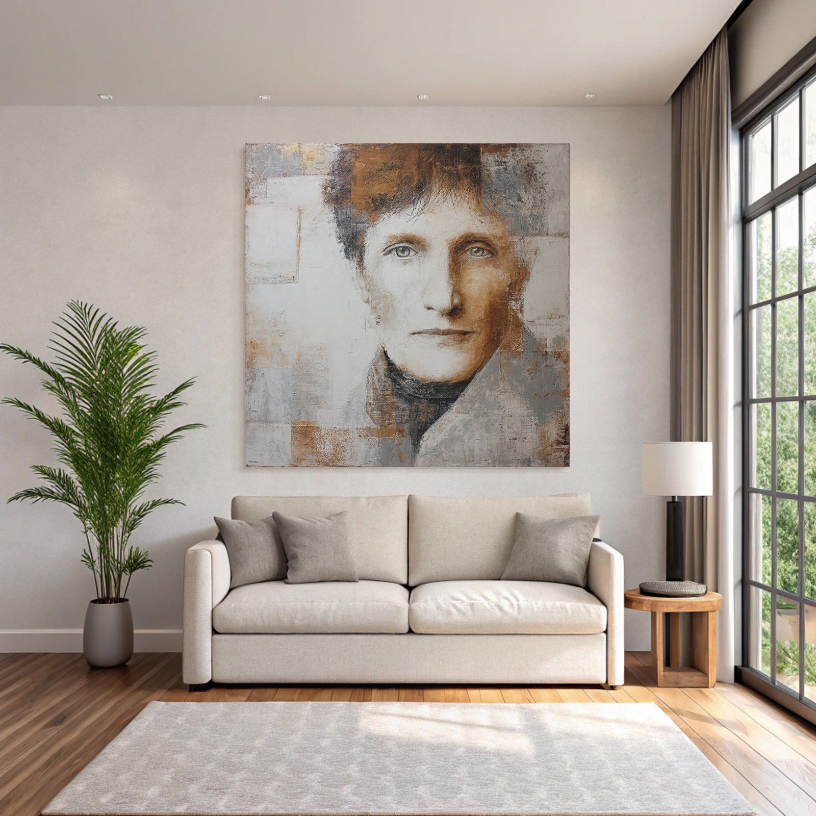 Portrait Mit Texturierte Stil Und Farb Mischung