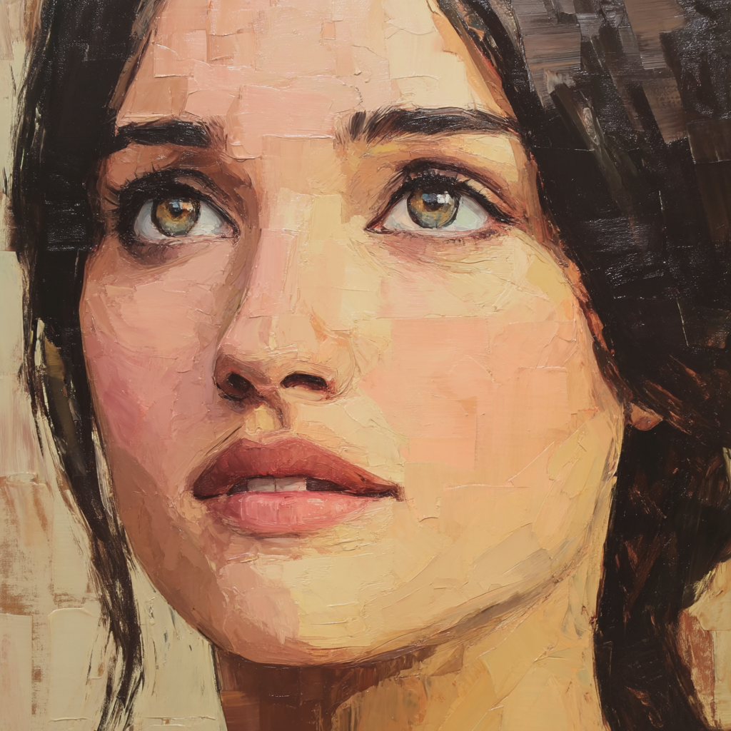 Portrait Nahaufnahme Frau Mit   Zuegen | Fine Art und Malerei | Kunstgattungen