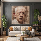 Portrait Oelmalerei Naheaufnahme Der Person