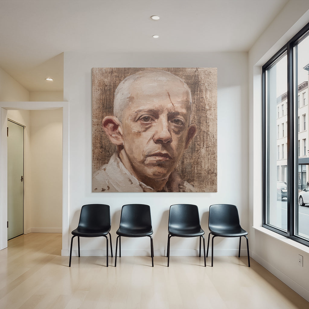 Portrait Oelmalerei Naheaufnahme Der Person