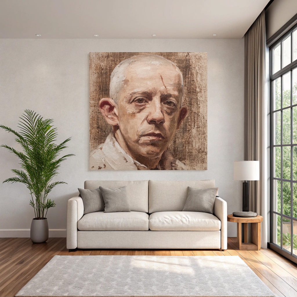 Portrait Oelmalerei Naheaufnahme Der Person