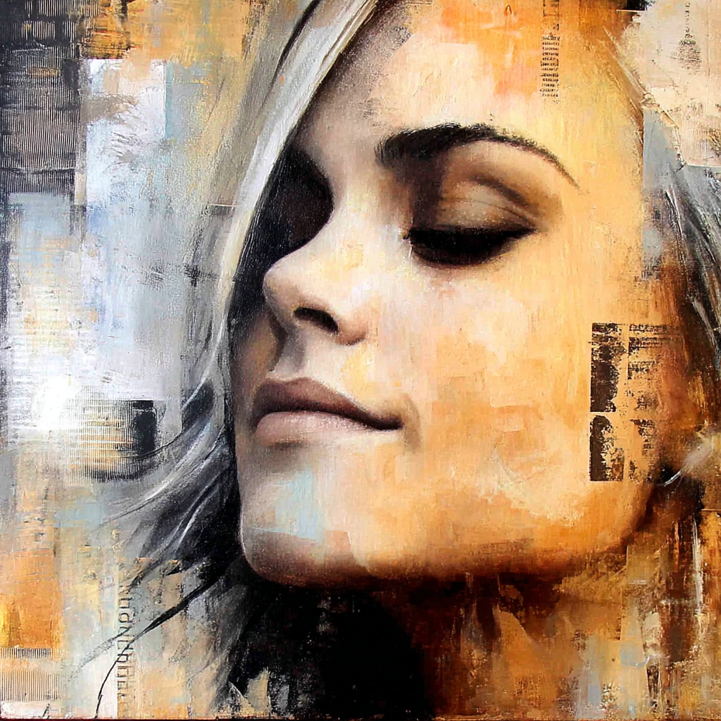Stylisierte Frauen Gesicht Moderne Kunst | Fine Art und Malerei | Kunstgattungen