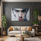 Abstract Portrait Junger Mann Vibrante Farben Expressionskunst