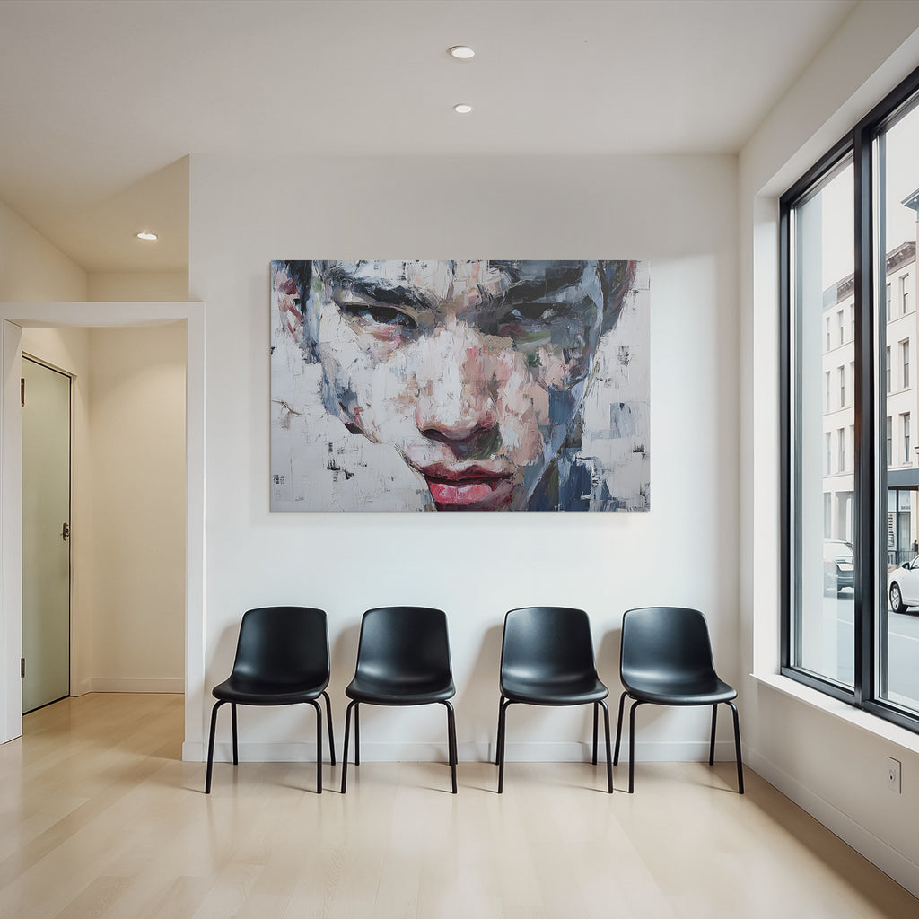 Abstract Portrait Junger Mann Vibrante Farben Expressionskunst