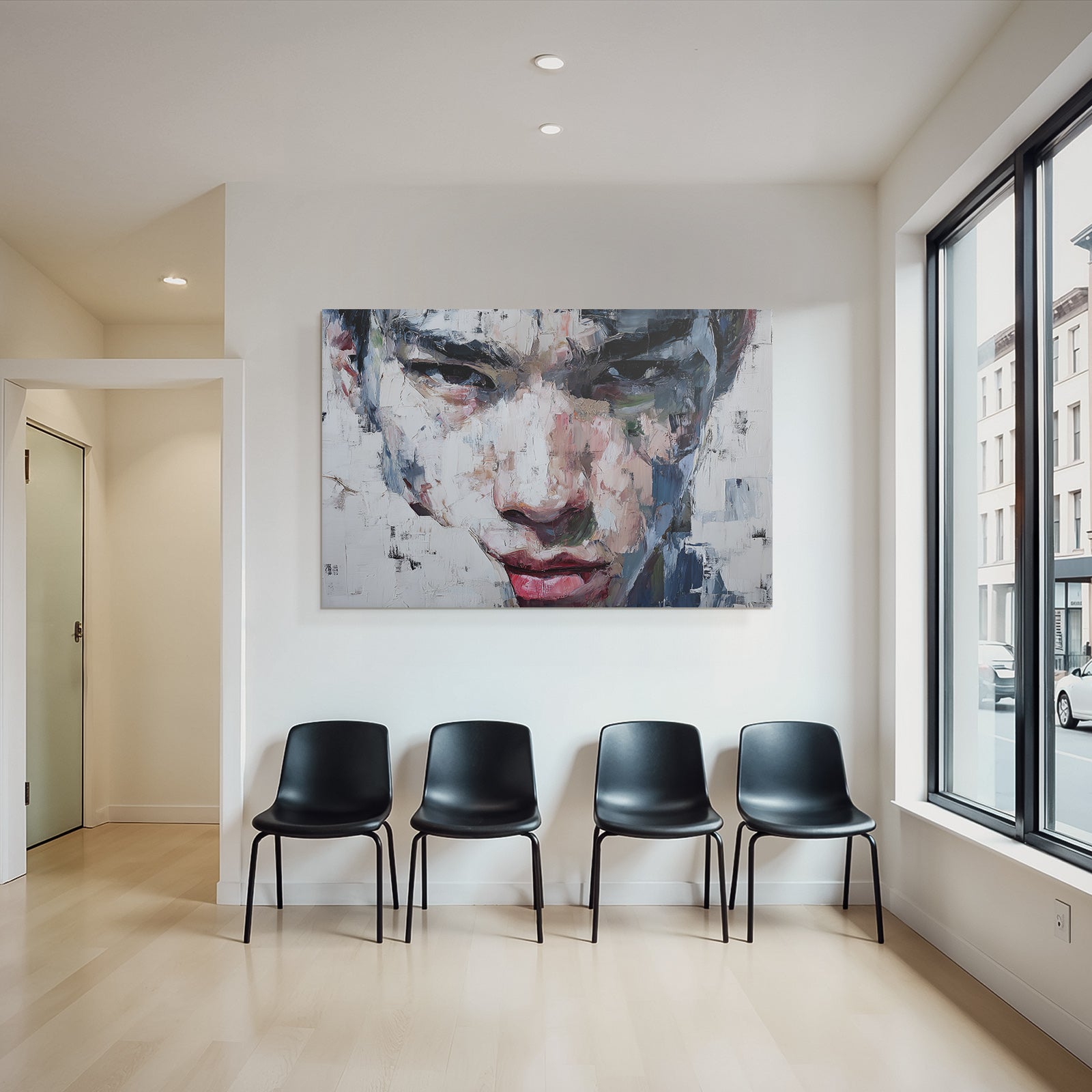 Abstract Portrait Junger Mann Vibrante Farben Expressionskunst