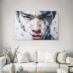 Abstract Portrait Junger Mann Vibrante Farben Expressionskunst