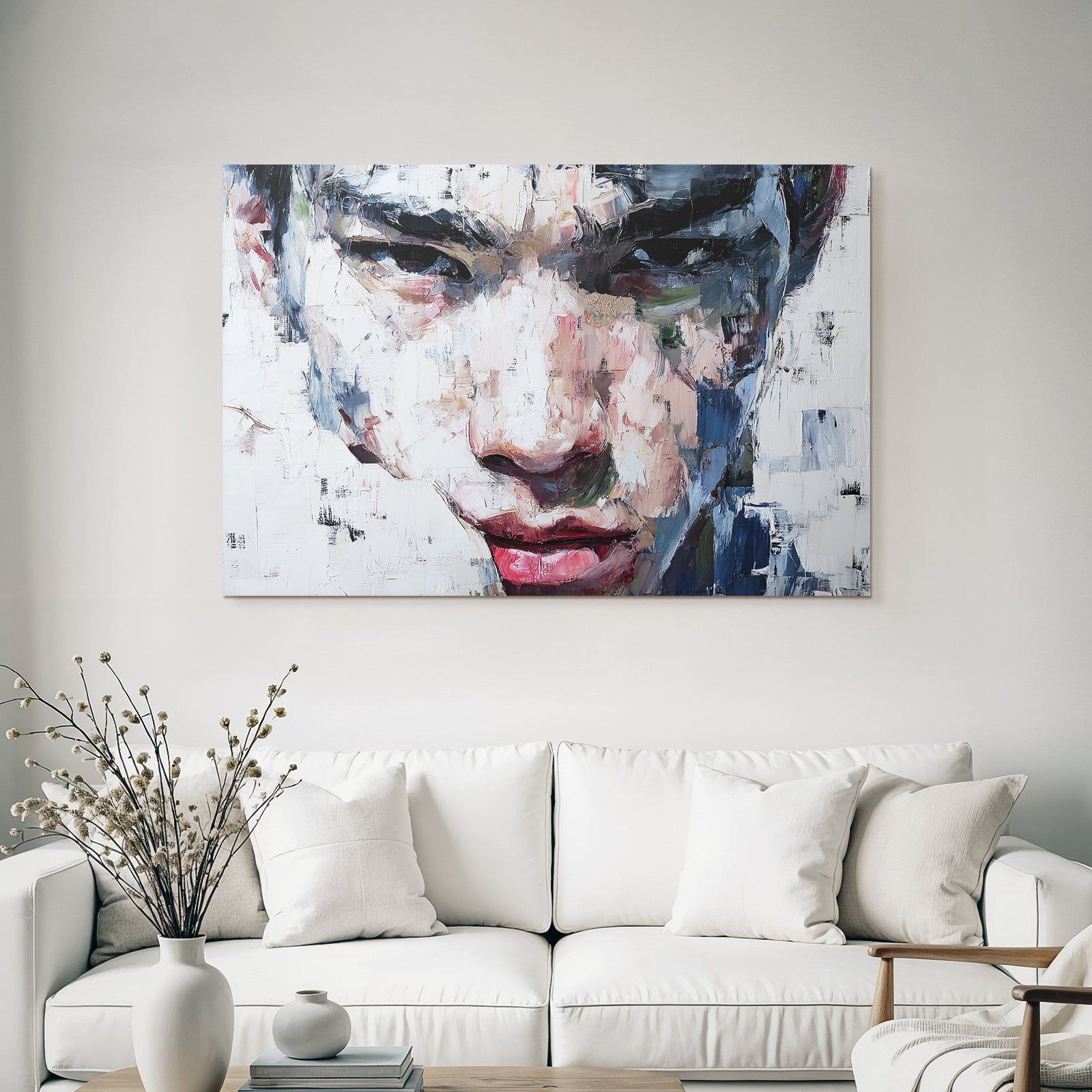 Abstract Portrait Junger Mann Vibrante Farben Expressionskunst