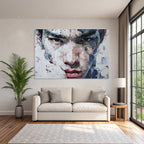 Abstract Portrait Junger Mann Vibrante Farben Expressionskunst