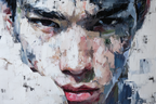 Abstract Portrait Junger Mann Vibrante Farben Expressionskunst | Fine Art und Malerei | Kunstgattungen