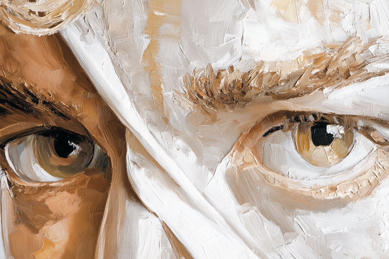 Augen Abstrakt Hautfarben Weisse Pinselstriche | Fine Art und Malerei | Kunstgattungen