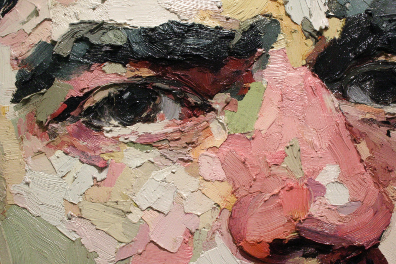 Close Up Portrait Mit Farbigen Brushtrokes Expressionismus | Fine Art und Malerei | Kunstgattungen