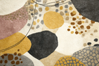 Dekorativer Teppich Modernes Design Abstrakte Formen Gelb Schwarz Rosa Beige | Fine Art und Malerei | Kunstgattungen
