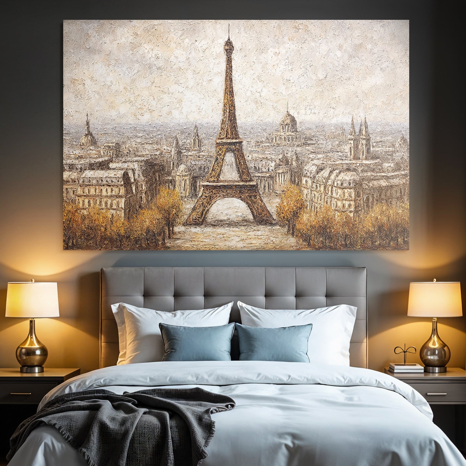 Eiffelturm Mit Paris Stadtlandschaft Kunstvolle Darstellung