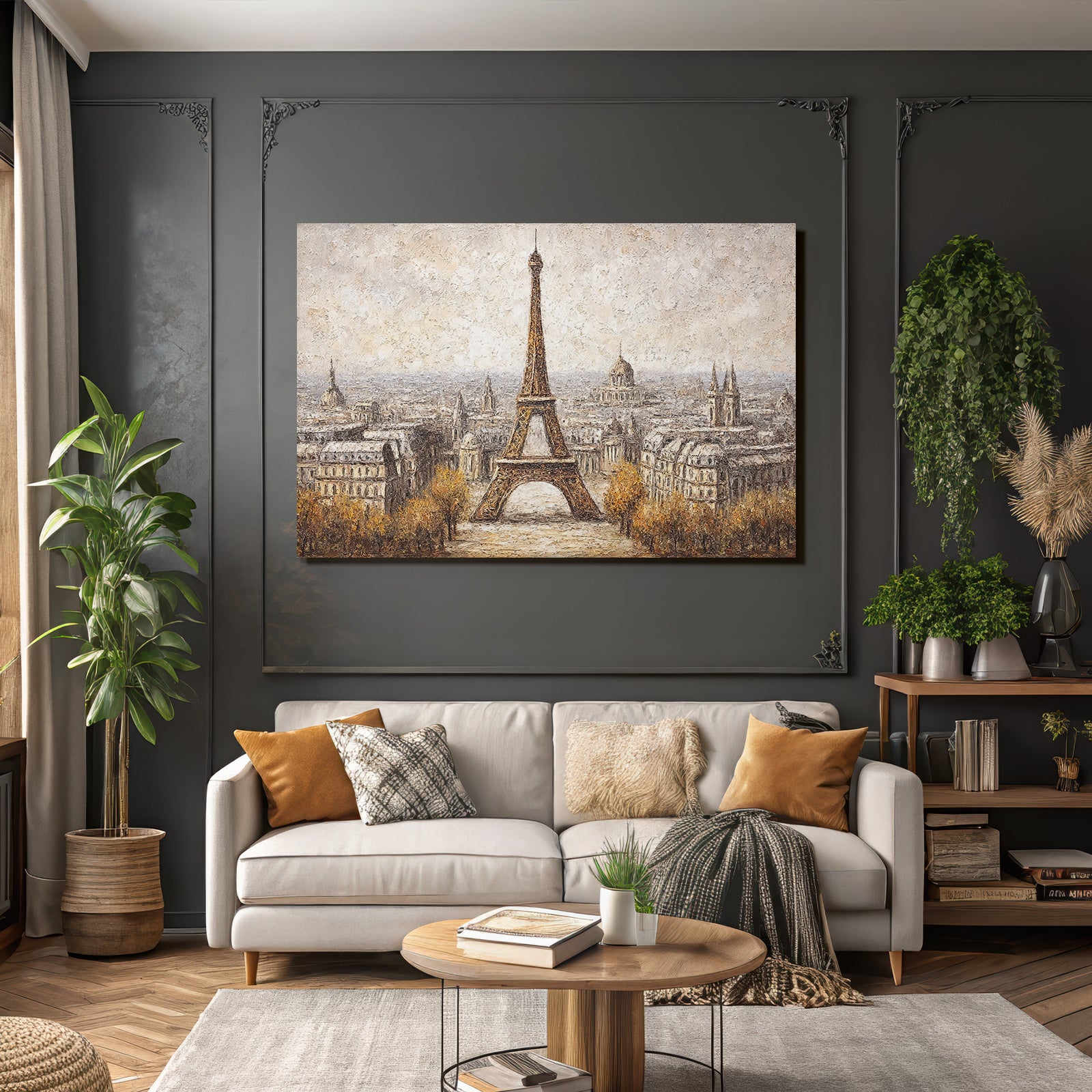 Eiffelturm Mit Paris Stadtlandschaft Kunstvolle Darstellung