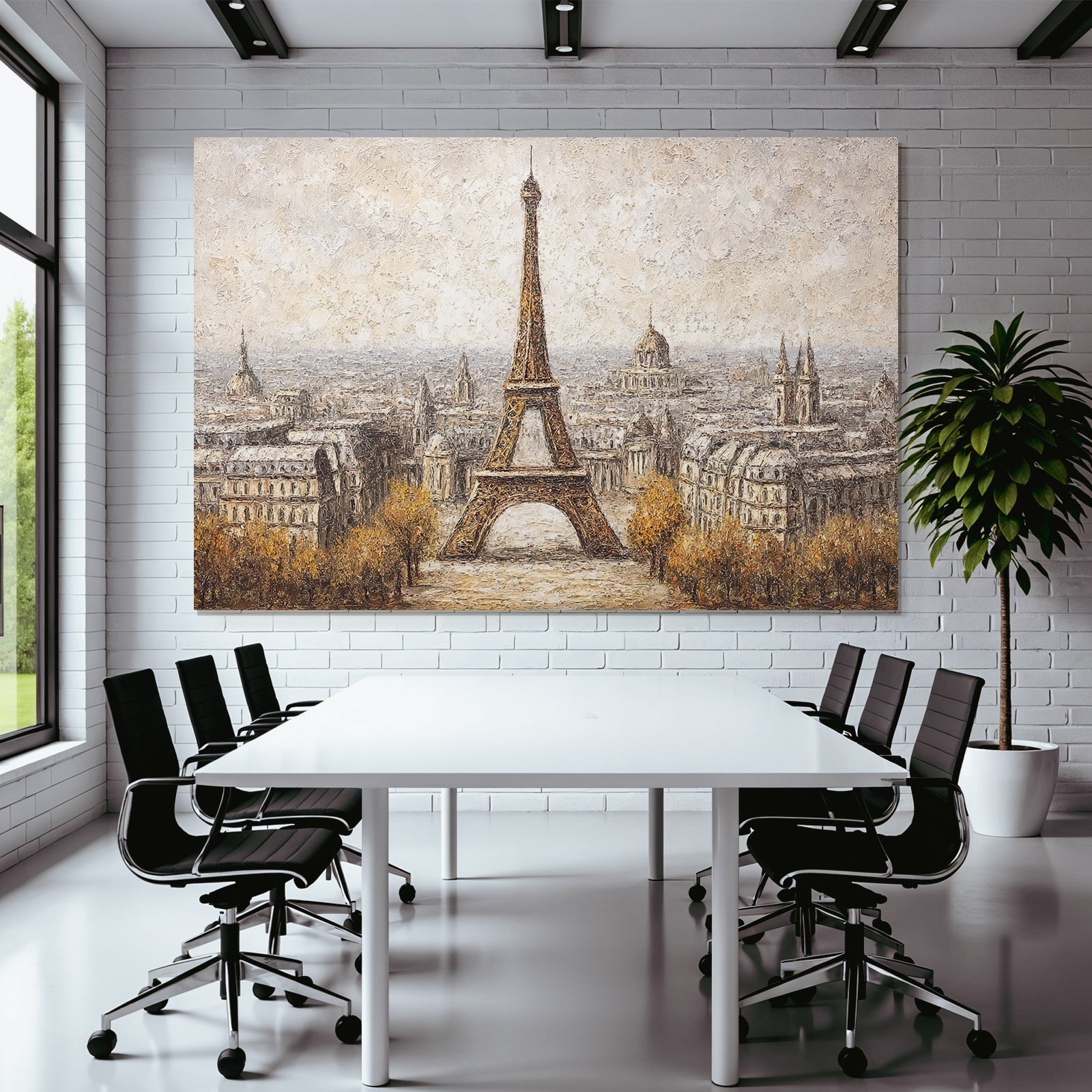 Eiffelturm Mit Paris Stadtlandschaft Kunstvolle Darstellung