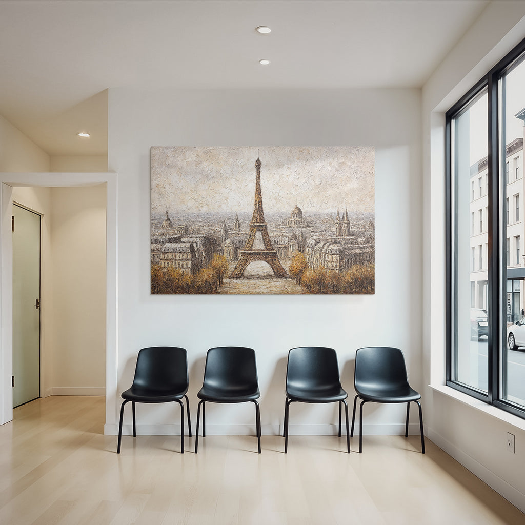 Eiffelturm Mit Paris Stadtlandschaft Kunstvolle Darstellung