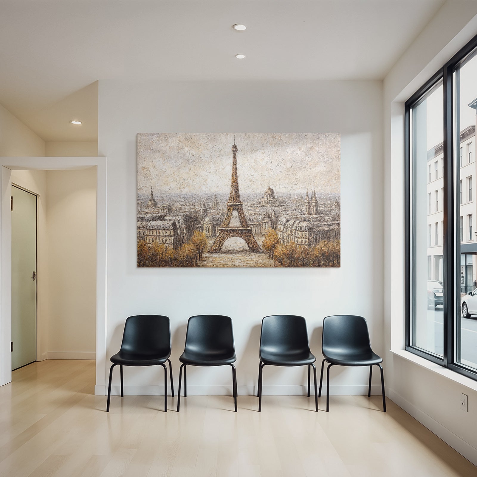 Eiffelturm Mit Paris Stadtlandschaft Kunstvolle Darstellung