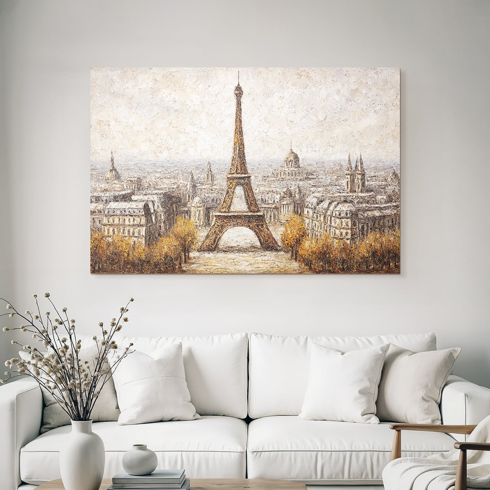 Eiffelturm Mit Paris Stadtlandschaft Kunstvolle Darstellung