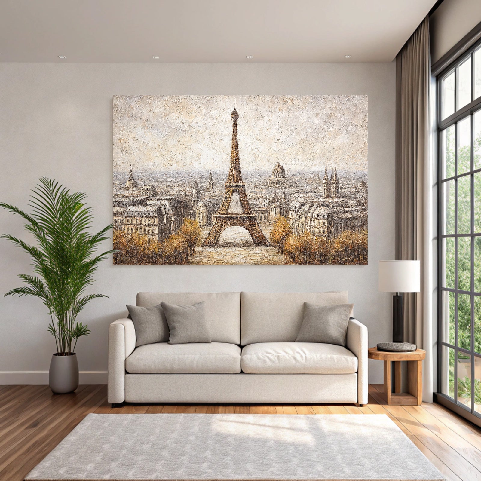 Eiffelturm Mit Paris Stadtlandschaft Kunstvolle Darstellung