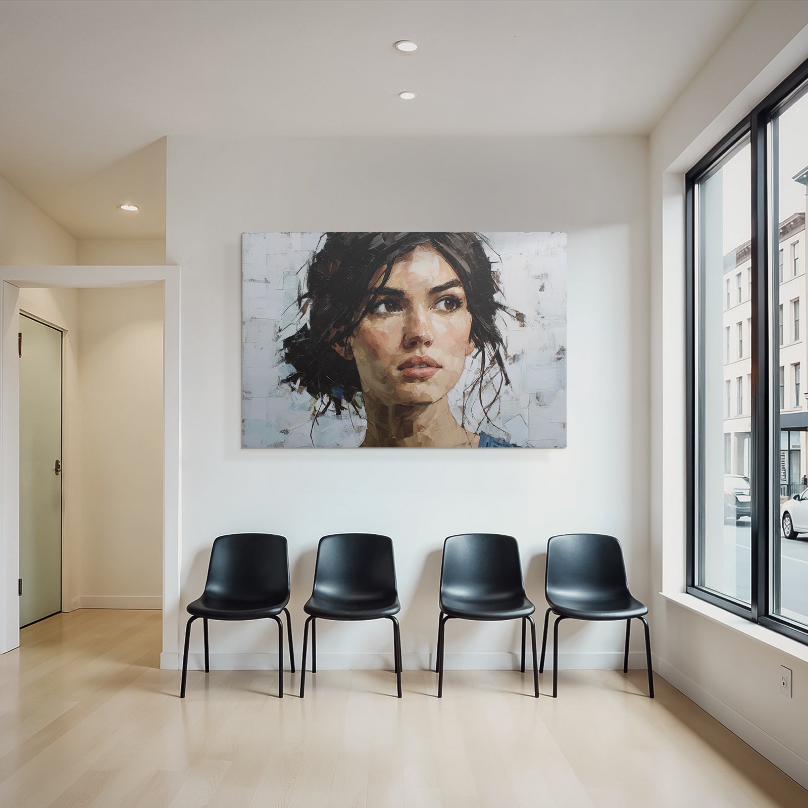 Frau Portrait Detaillierte Brushtarbedlicher Ausdruck