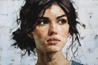 Frau Portrait Detaillierte Brushtarbedlicher Ausdruck | Fine Art und Malerei | Kunstgattungen